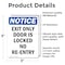 Signmission Exit Sign, Vinyl Decal, 3.5 in W, 5 in H, Exit Only Door Is Locked No Re-Entry OS-2PACK-NS-D-35-V-12227 - alternate 3